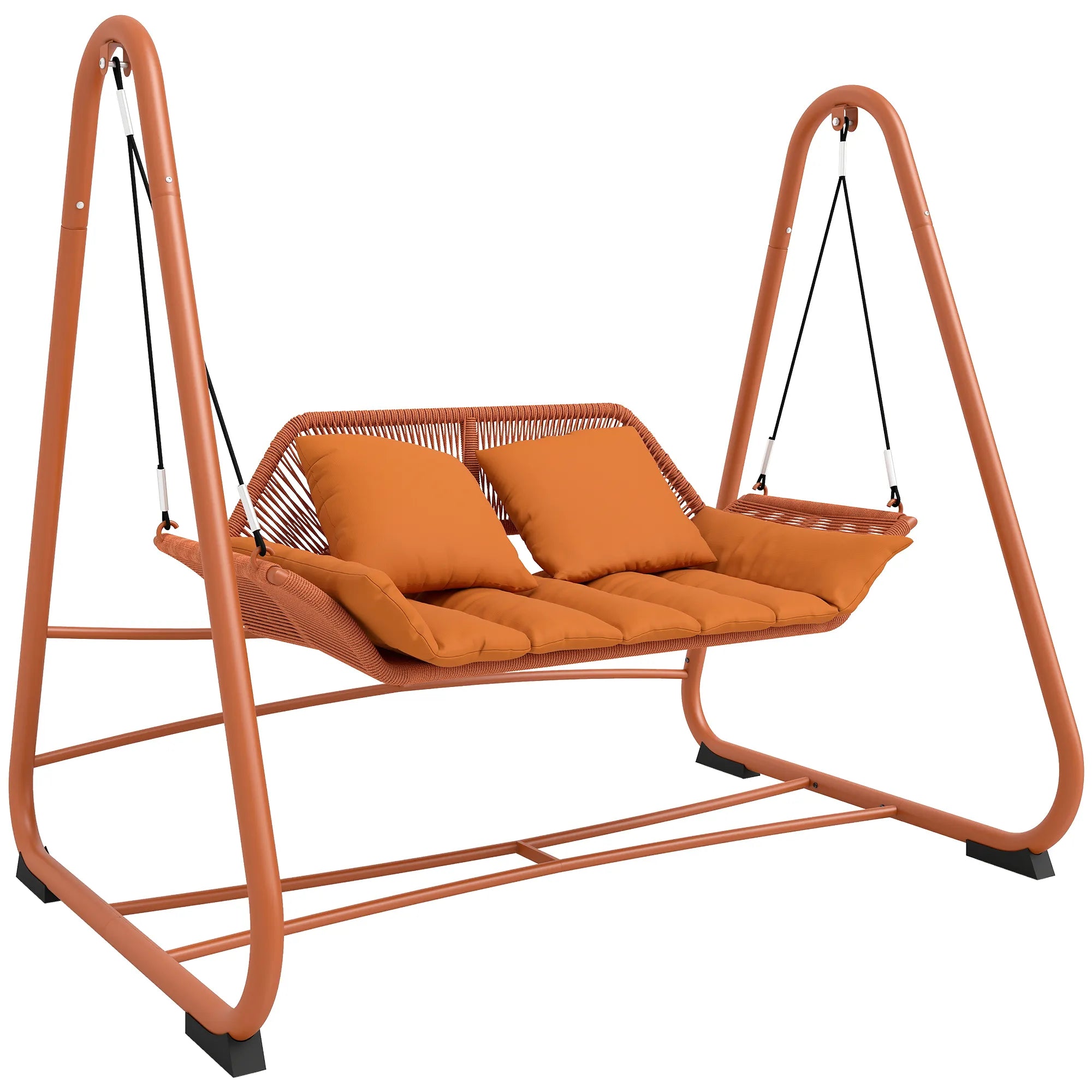 Sūpynės su kėdės rėmu metalinės 174x120x162 cm terakotos spalvos