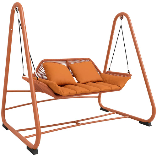 Sūpynės su kėdės rėmu metalinės 174x120x162 cm terakotos spalvos