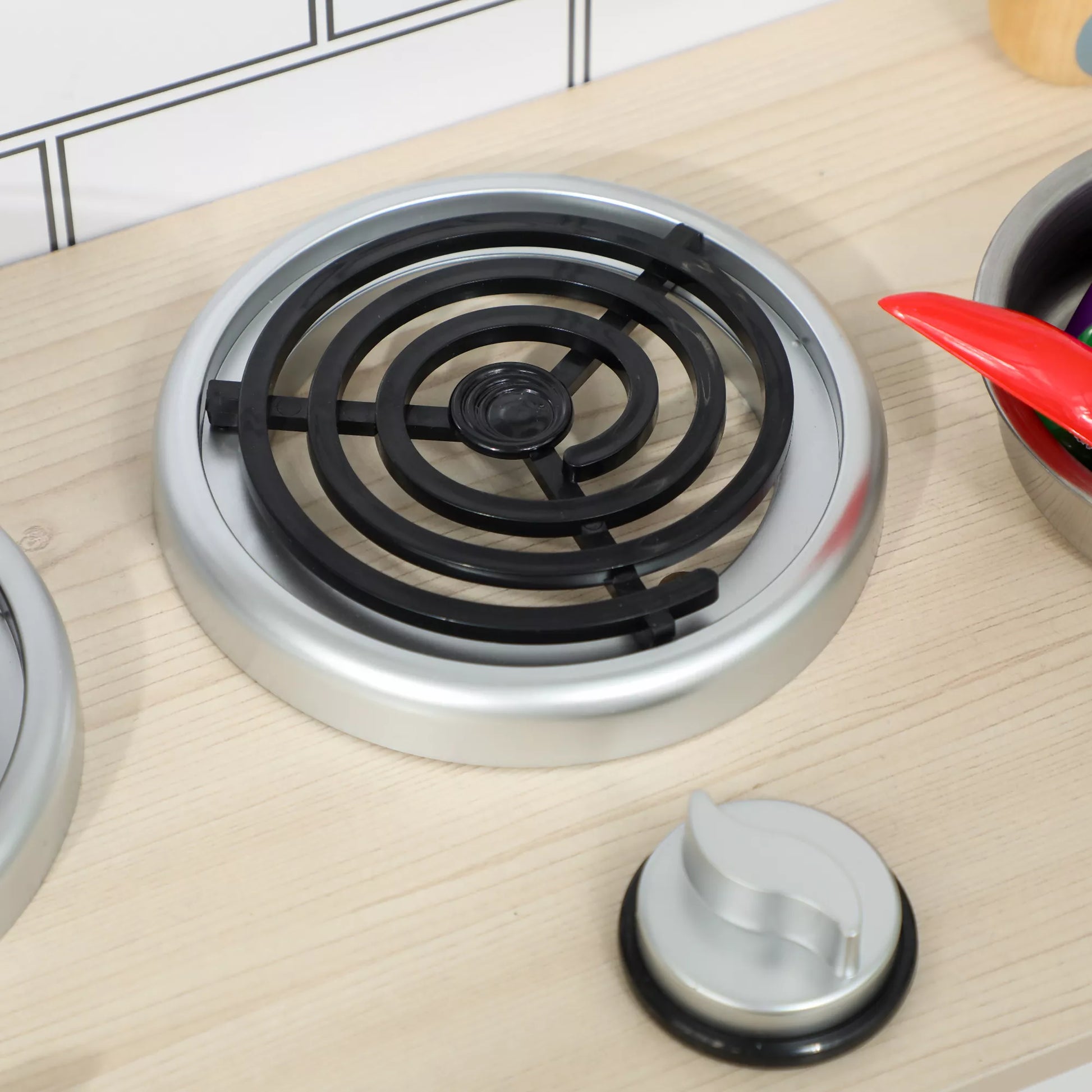 Vaikų virtuvė Žaislinė virtuvė su orkaite, kriaukle, garso funkcija ir priedais Dovanėlė mergaitėms ir berniukams nuo 3 iki 6 metų Balta