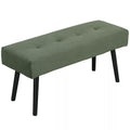 Sėdimoji sofa su velveto apmušalu, lovos sofa su metalinėmis kojomis, batų dėžė 100 x 36 x 45 cm Žalia