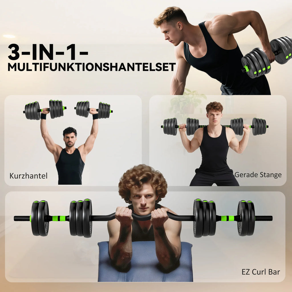 Svarmenų rinkinys reguliuojamas 30 kg, žalias