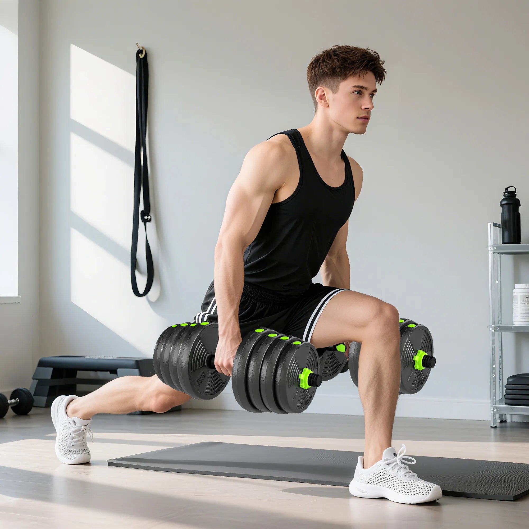 Svarmenų rinkinys reguliuojamas 30 kg, žalias