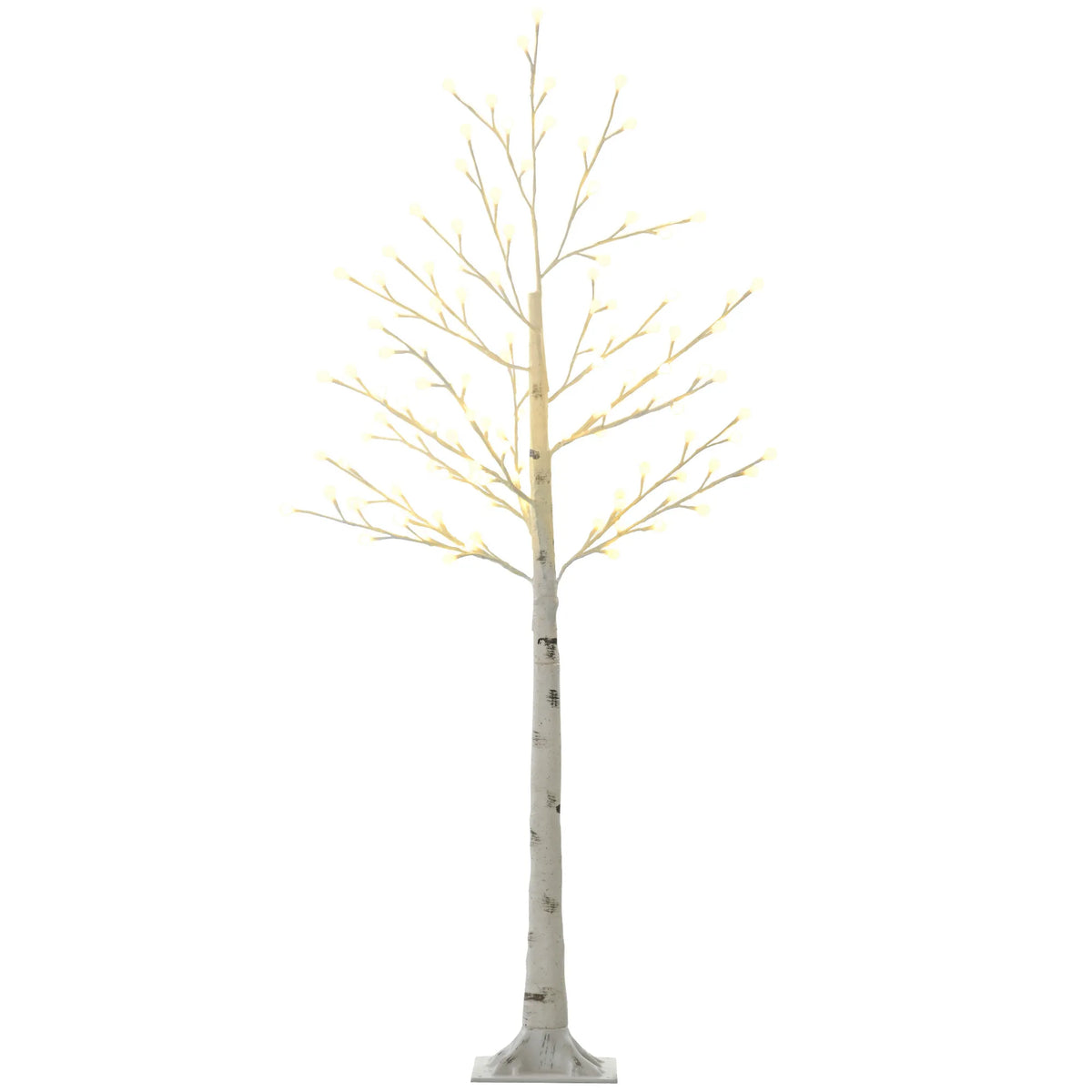Šviečiantis dirbtinis medis su 120 LED lempučių, 150 cm, baltas