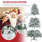 Dirbtinė eglutė su sniegu ir LED, 180 cm, 888 šakelės, žaliai balta