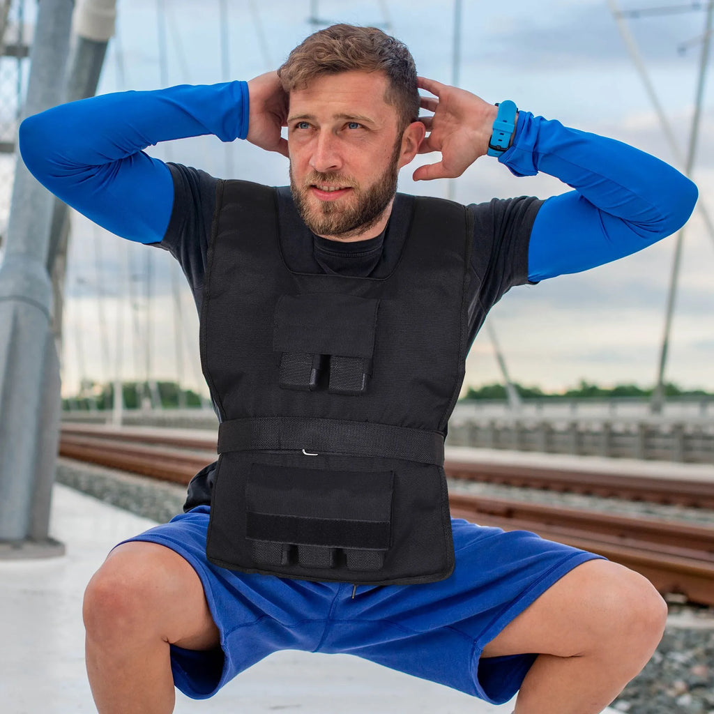 Svorio liemenė 15 KG / 20 KG / 30 KG reguliuojama treniruočių liemenė su išimamais svoriais Bėgimo liemenė moterims ir vyrams raumenų auginimui, jėgos treniruotėms, bėgimui, fitnesui, kryžminiam treniravimui