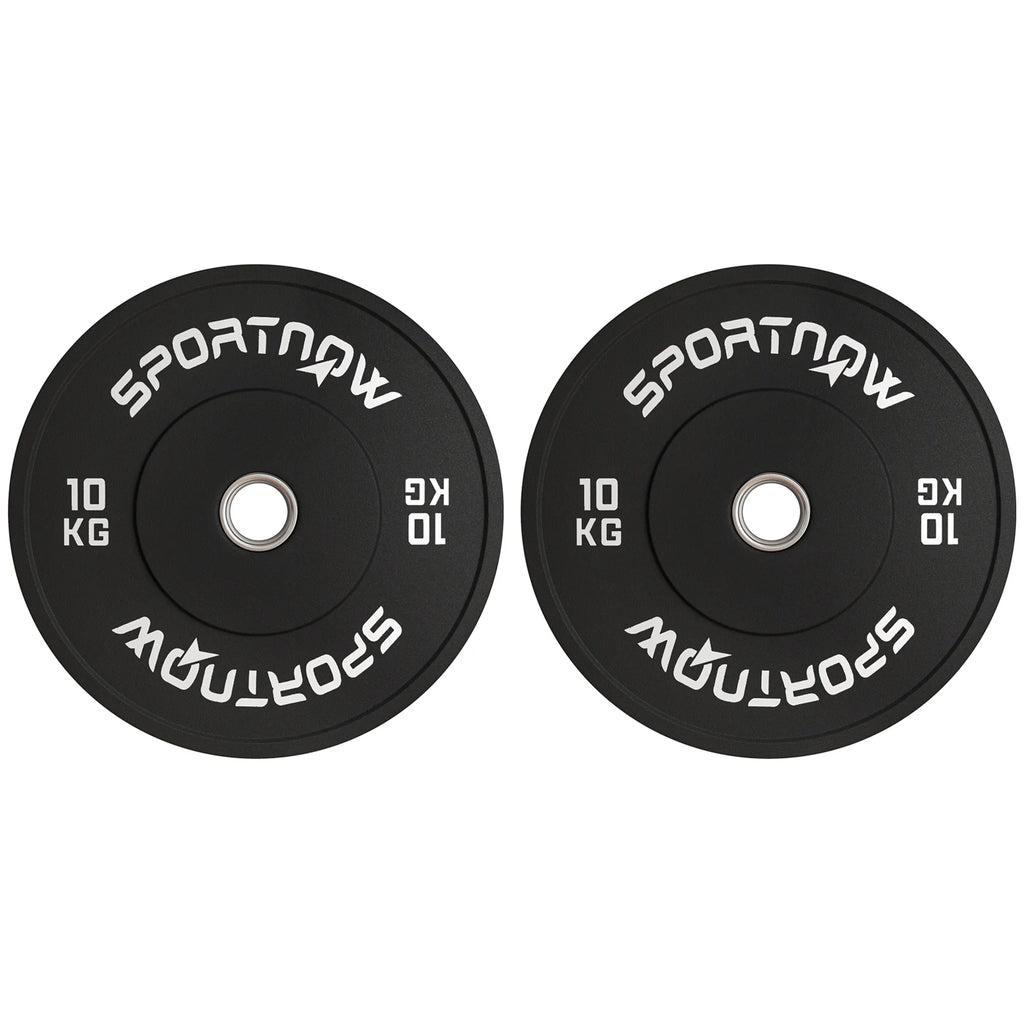 Svorio plokštės 2 x 10 kg, olimpinės, guminės, juodos