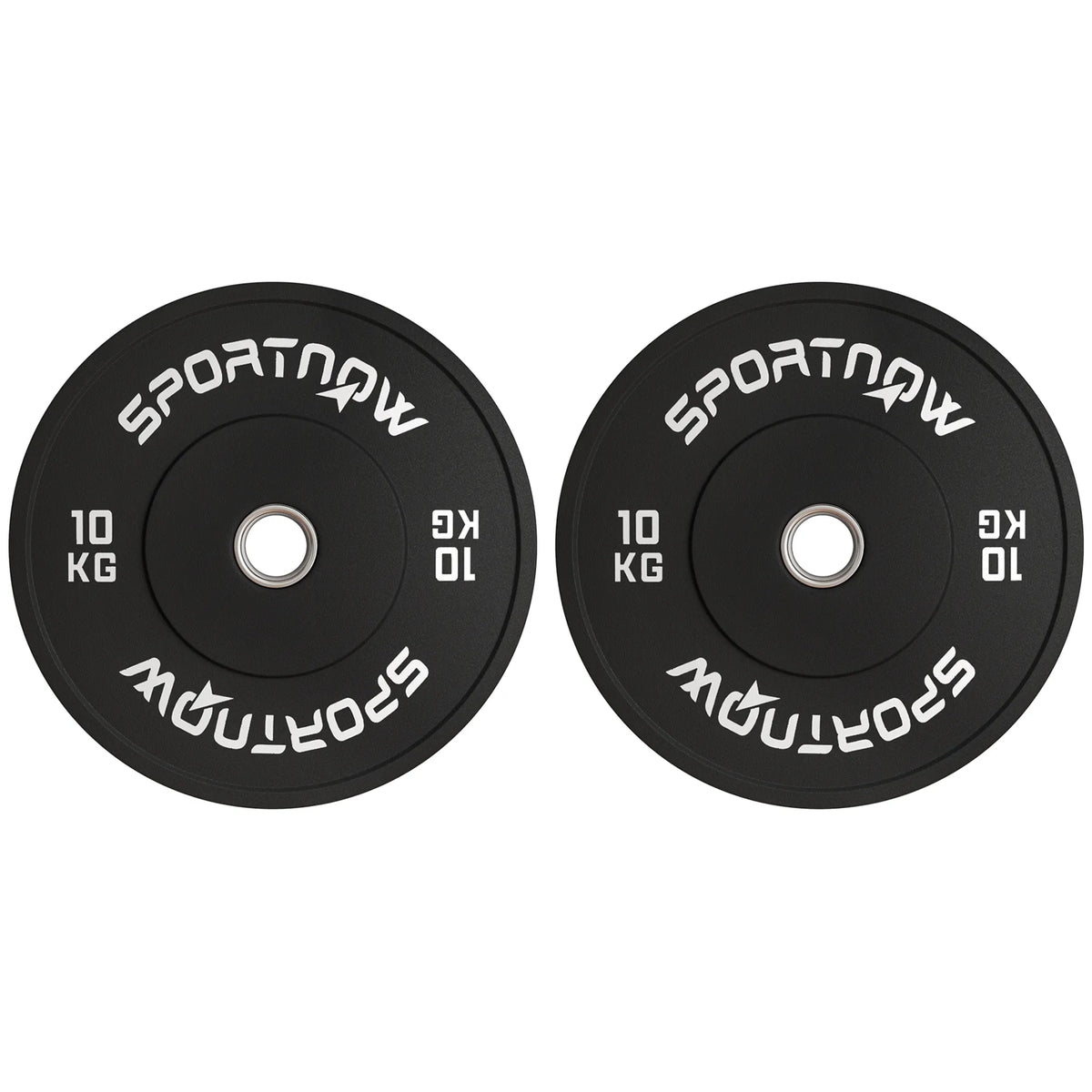 Svorio plokštės 2 x 10 kg, olimpinės, guminės, juodos