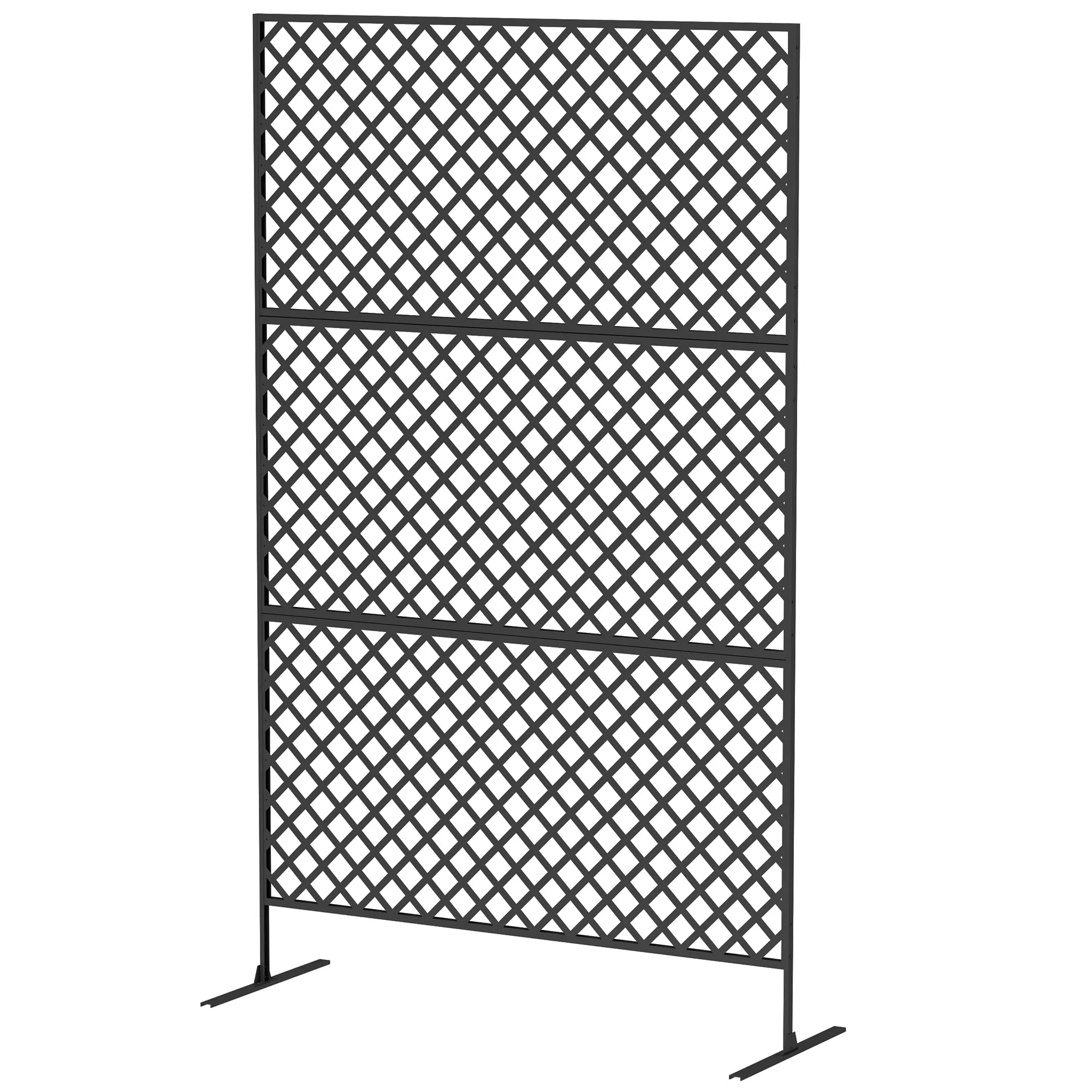 Lauko erdvės skirstytuvas, metalinis sieninis ekranas terasai, verandai, sodui, laisvai stovintis grotelės, plienas, juodas