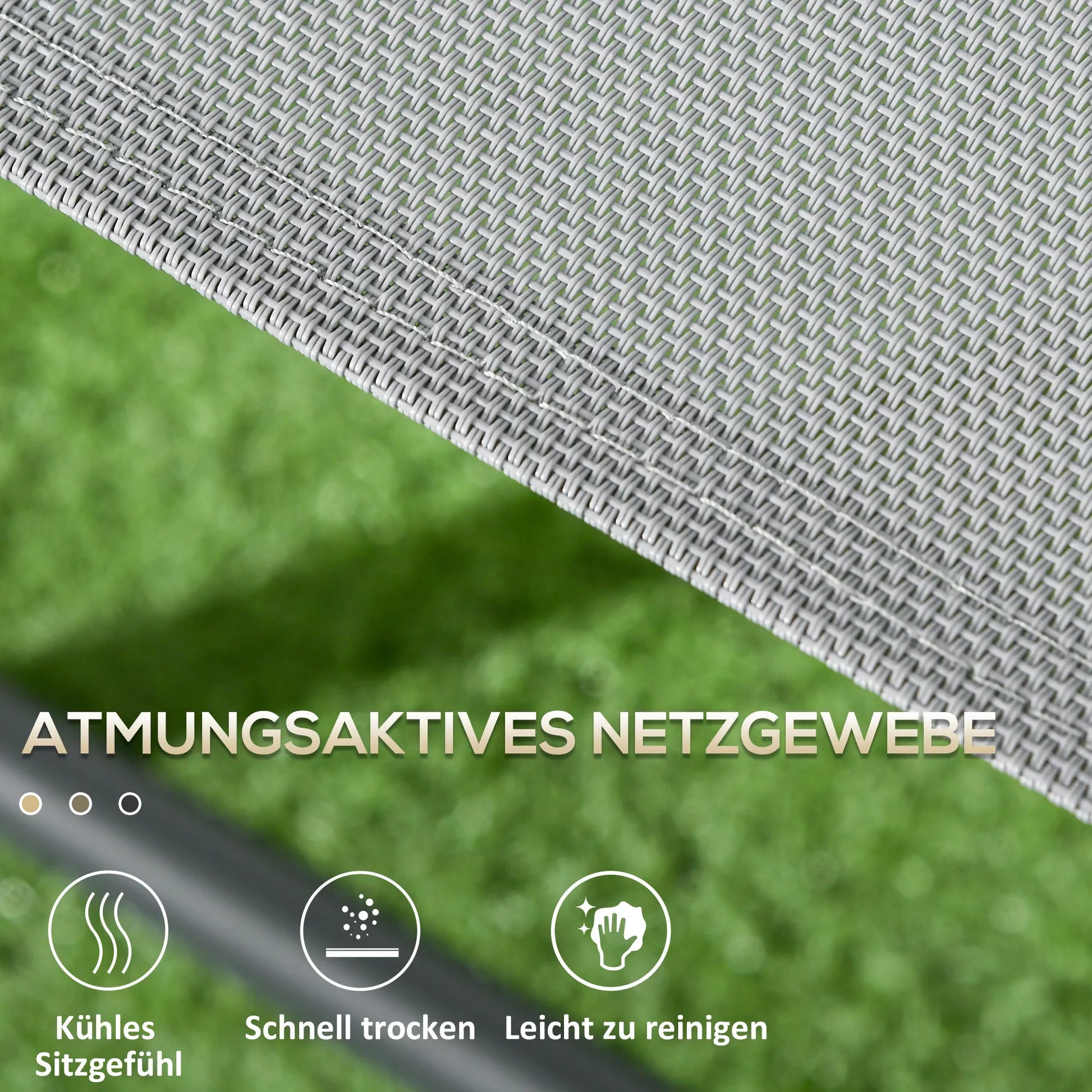 Lauko bistro baldų rinkinys Sodo bistro komplektas Sulankstomas bistro rinkinys, 53,5 cm x 64 cm x 93 cm, šviesiai pilkos spalvos