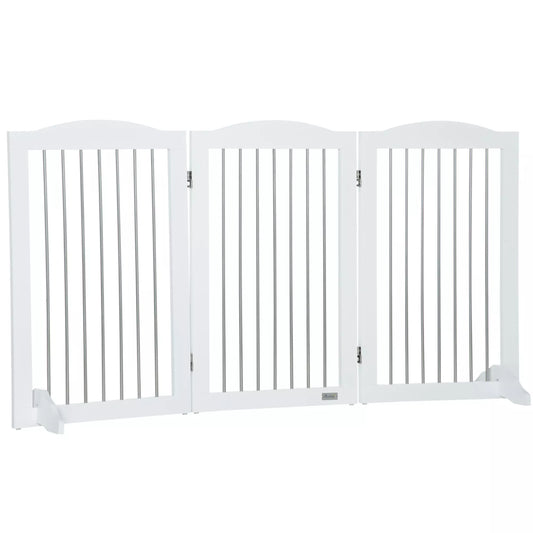 Šunų užtvaras, sulankstomas, reguliuojamos formos, šunims iki 20 kg, 154 x 80 x 30 cm, baltas