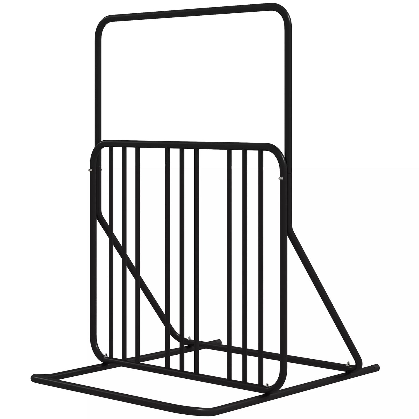 Dviračių stovas 4 dviračiams, atsparus oro sąlygoms, papildomas laikiklis, 102 x 92 x 130 cm, juodas