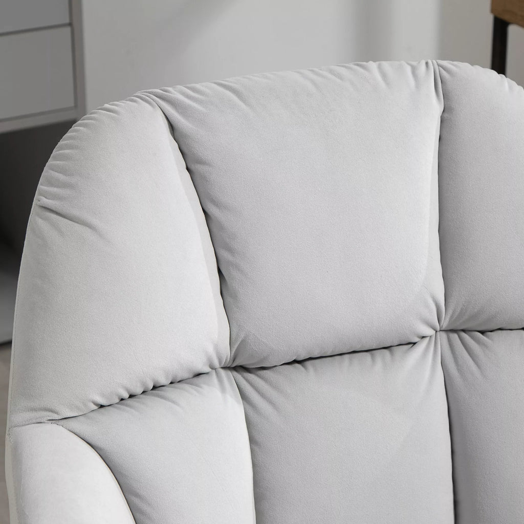Ergonomiška darbo kėdė, aukščio reguliuojama, pasukama, aksomo išvaizdos, iki 120 kg, šviesiai pilka