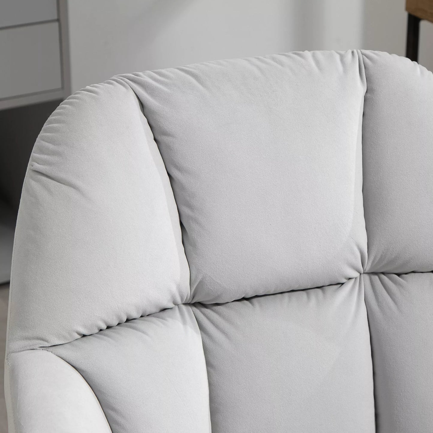 Ergonomiška darbo kėdė, aukščio reguliuojama, pasukama, aksomo išvaizdos, iki 120 kg, šviesiai pilka