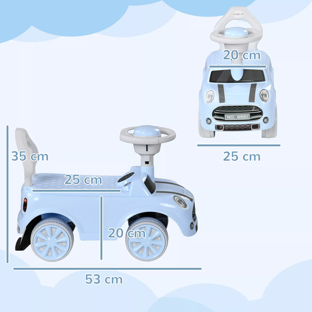 Paspiriamas automobilis vaikams nuo 18 mėn., iki 25 kg, šviesiai mėlynas