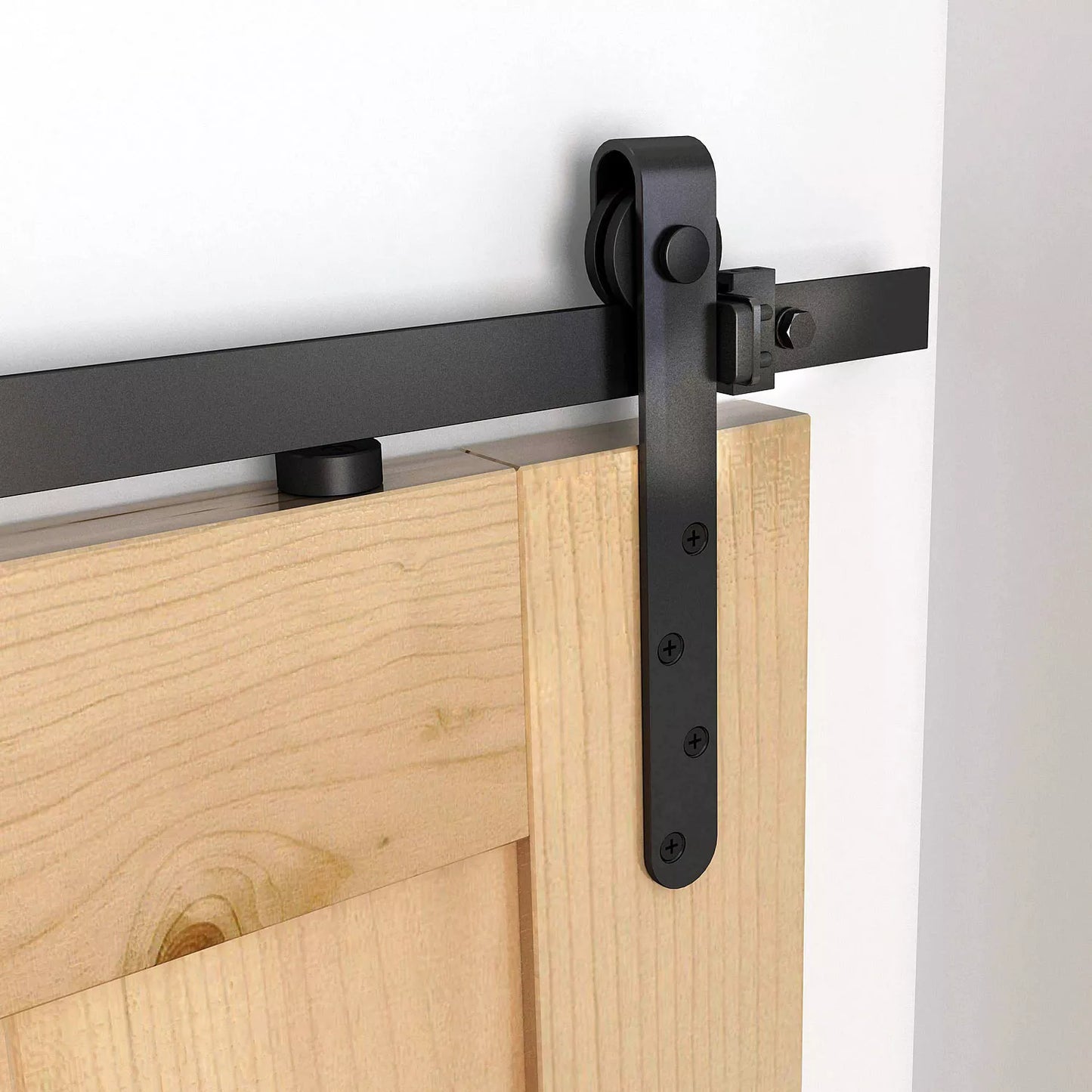 Stumdomų durų furnitūros rinkinys 180 cm Komplektas su bėgiais, ritinėliais, apsauga nuo šuolio Anglies plienas