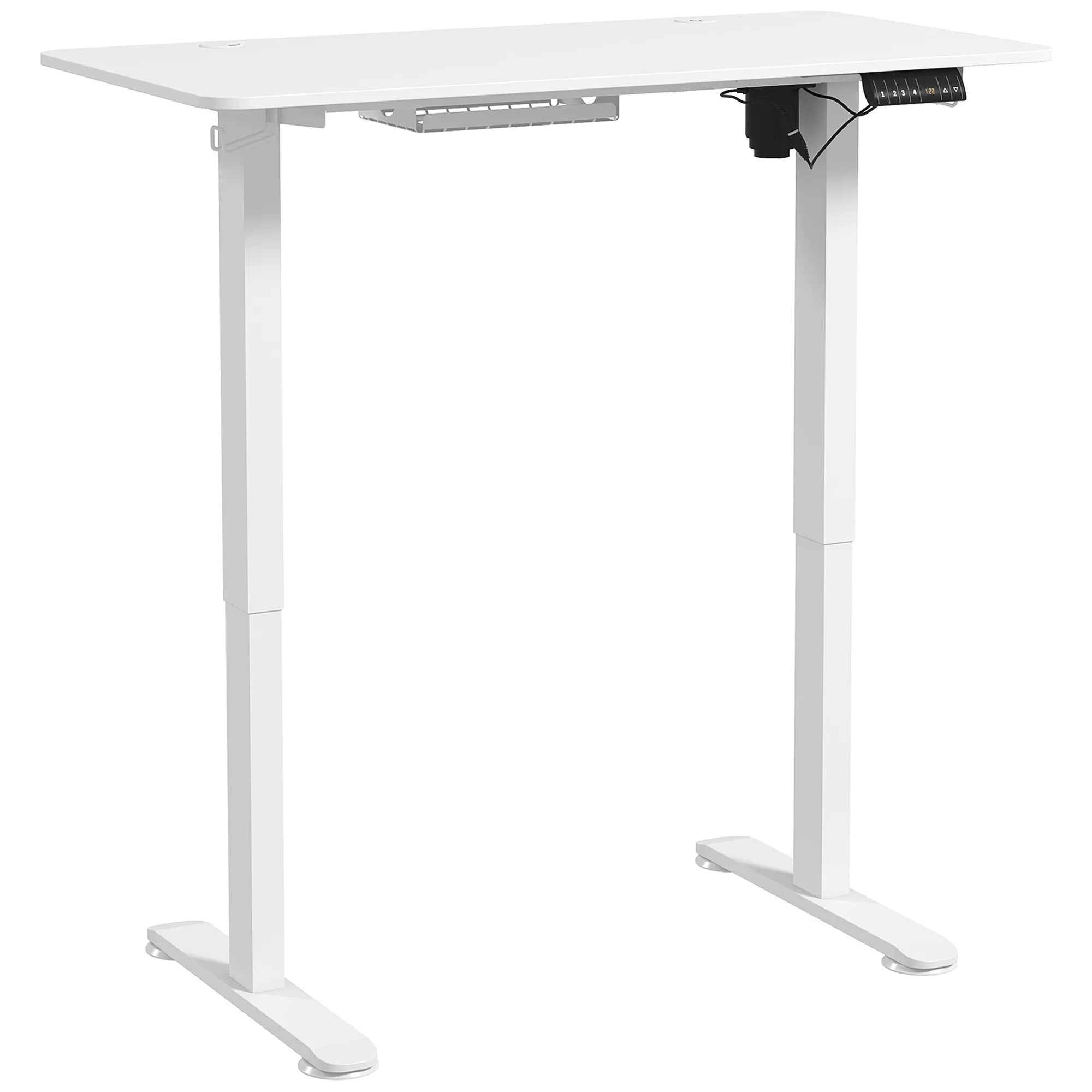 Stovimas stalas, reguliuojamas aukštis, 120x60x72-116 cm, baltas