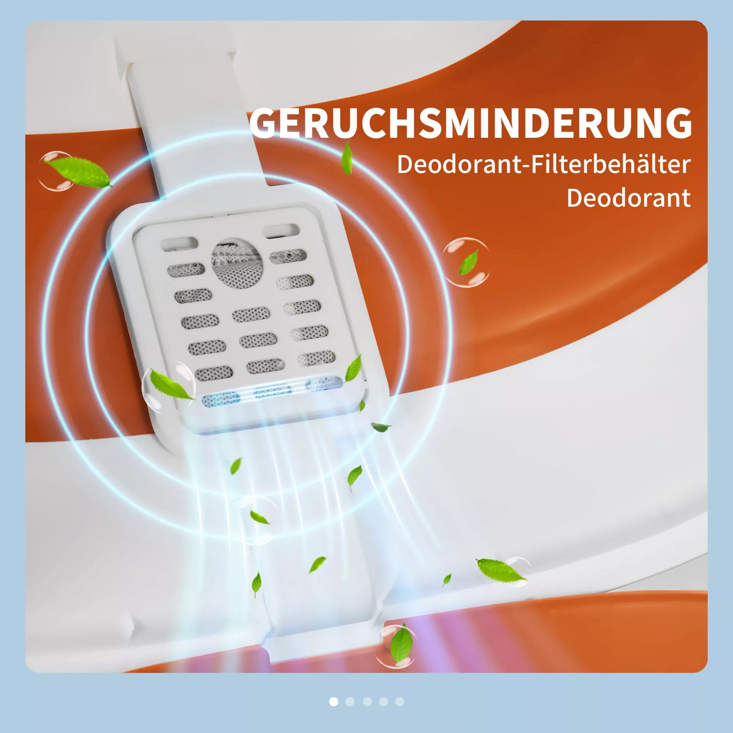 Katės tualetas su dangčiu ir kraiko samtelis, katėms iki 5 kg, 52x41x38 cm, Balta/Oranžinė