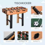 2 viename stalo futbolas, 4 viename daugiafunkcinis stalas, kompaktiškas, su žaidimo reikmenimis, 92 x 78 x 80 cm