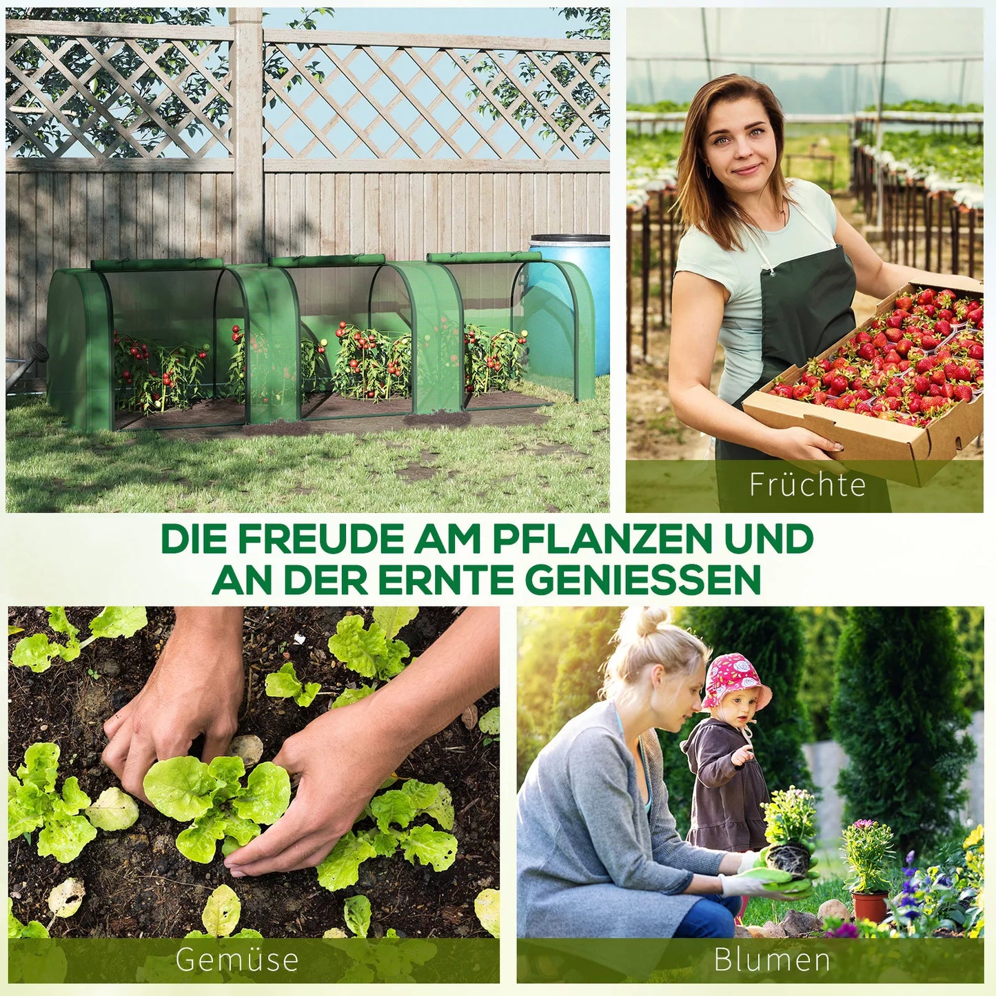 Folinis šiltnamis, trys atsisukamos durys, tvirtas uždangalas, plieninis rėmas, žalias, 2,95 x 1 x 0,8 m