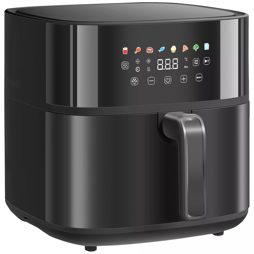 Karšto oro gruzdintuvė, „Air Fryer“, 8 programos, 8 litrai, LED ekranas, juoda
