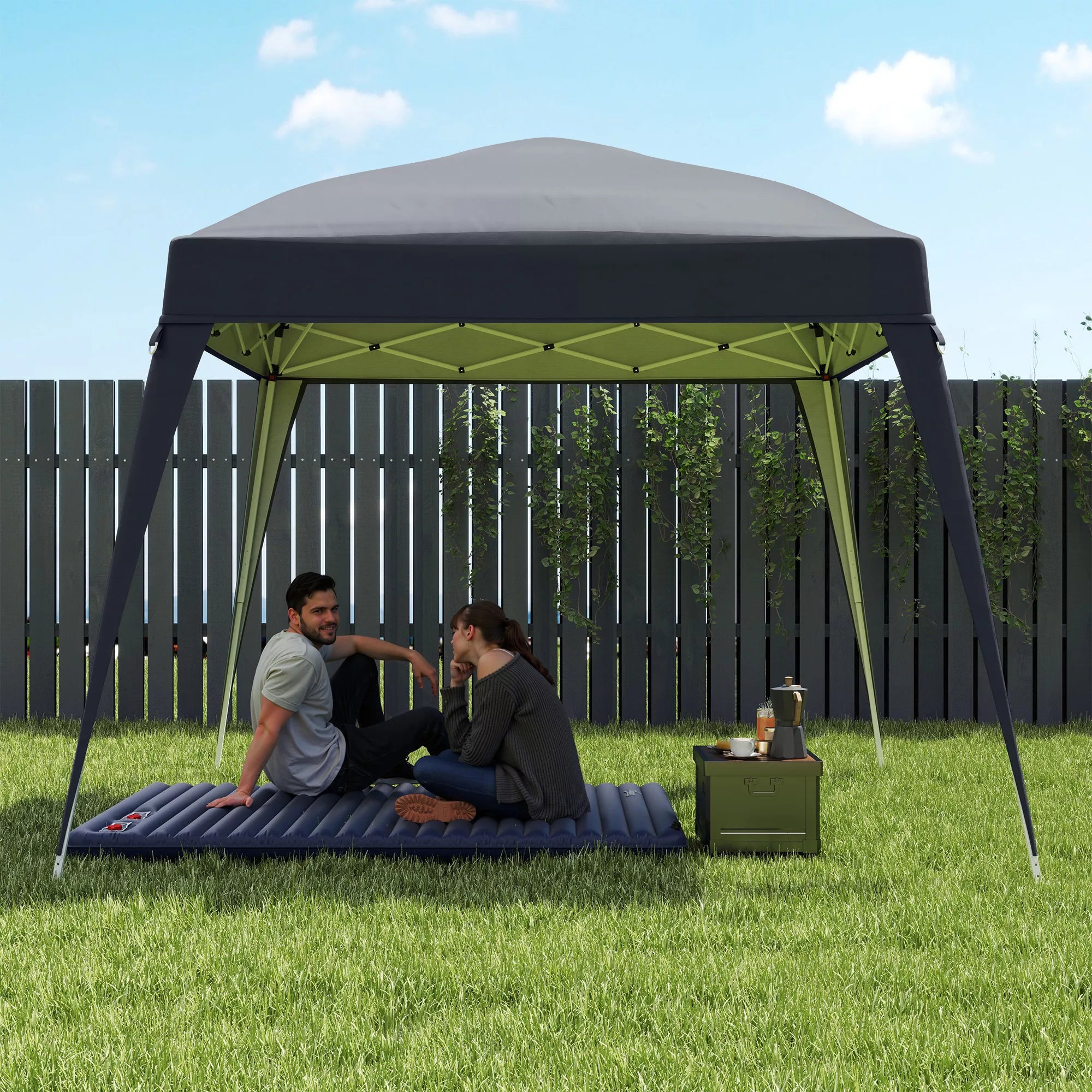 Pavilionų atsarginis stogas, atsarginė tentinė danga paviljonui (pagrindo matmenys 3x3 m / viršutinės dalies matmenys 2,4x2,4 m), atsarginis sodo palapinės stogas, UPF50+