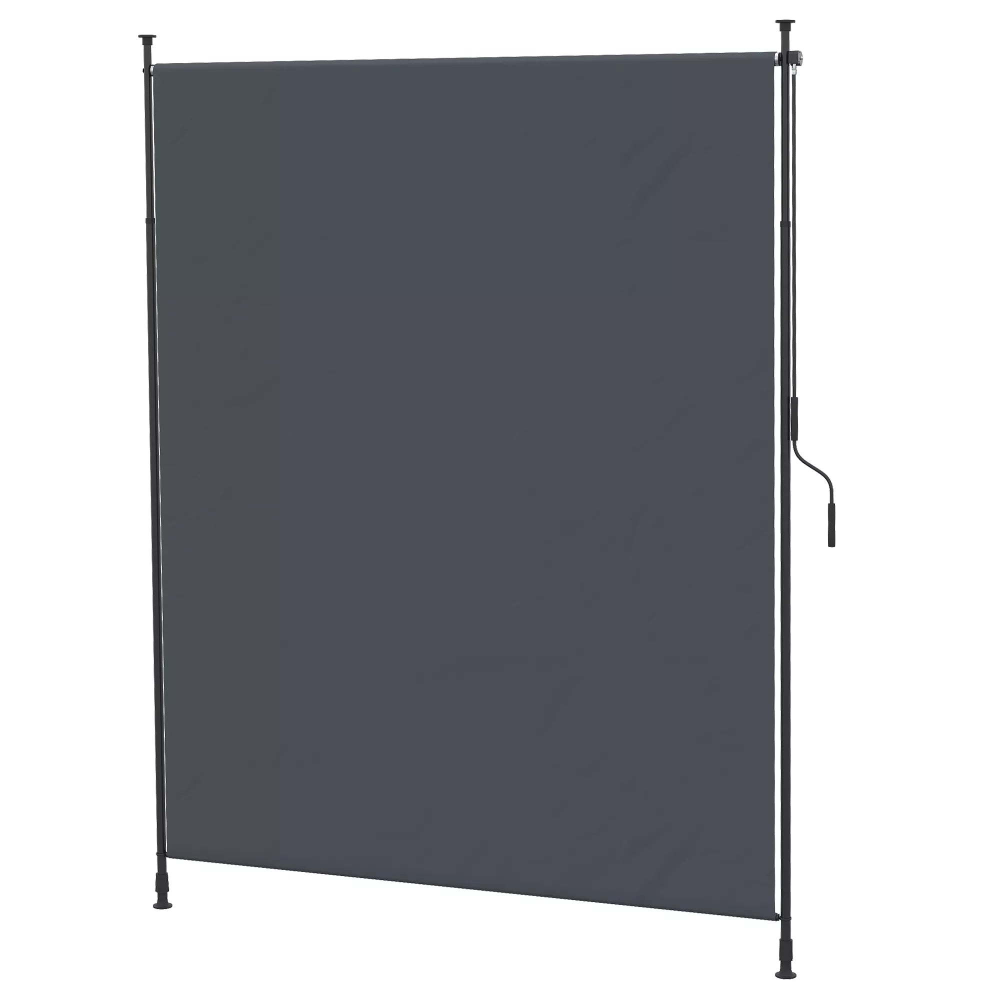 Šoninė markizė, montavimas be gręžimo, reguliuojamas aukštis, su rankine svirtimi, metalinis rėmas, pilkos spalvos, 2 x 2,15–3,05 m