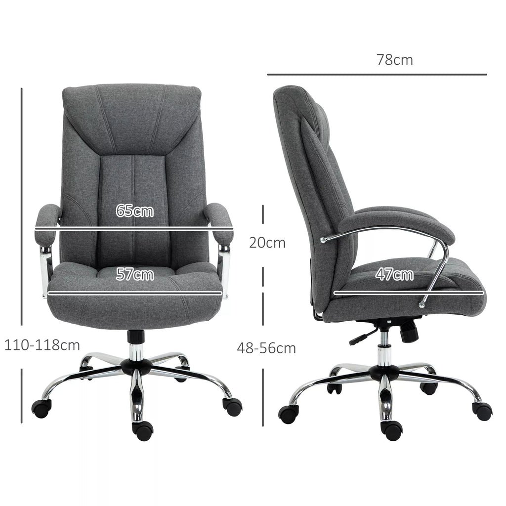 Biuro kėdė su sūpynės funkcija Ergonomiška kėdė su paminkštintais porankiais Galvos atrama Reguliuojamo aukščio biuro kėdė Sukiojama kėdė su atlošu Nailonas Pilka 65 x 78 x 110-118 cm