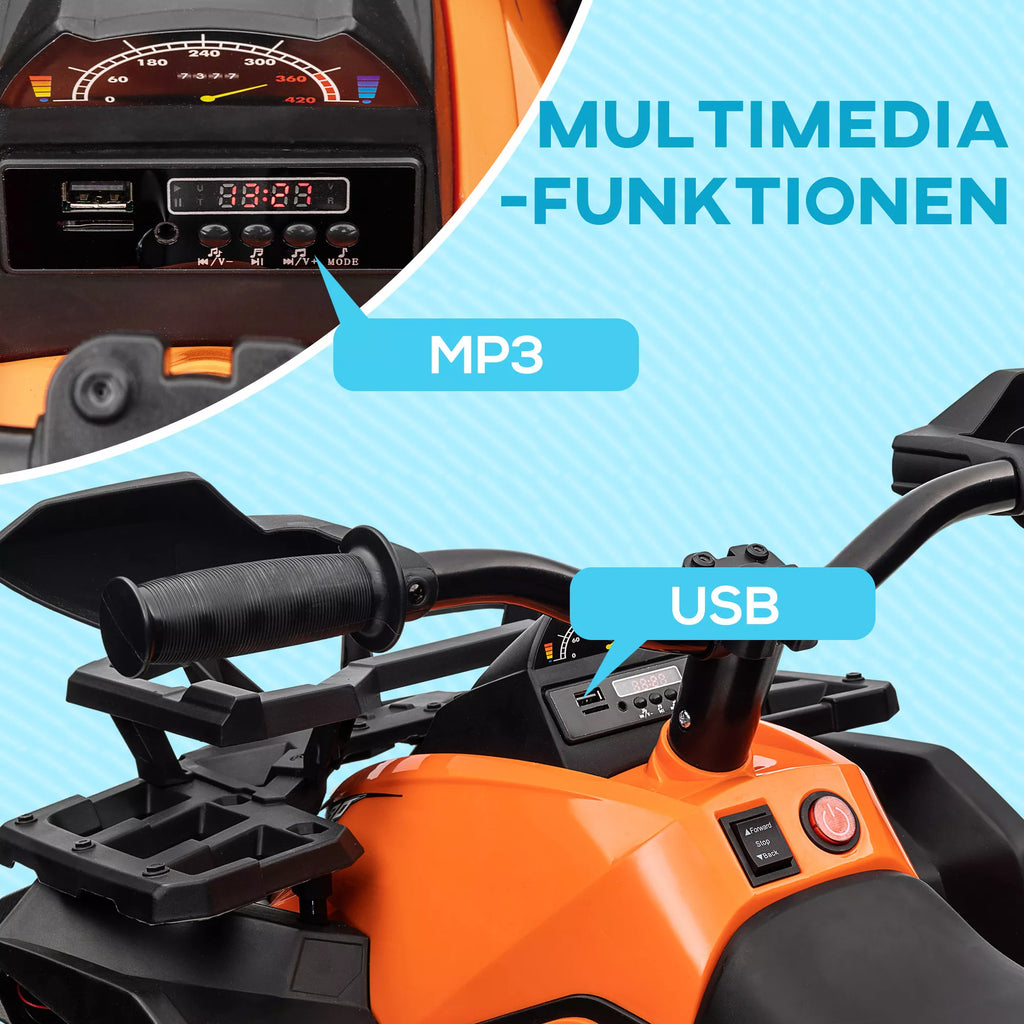 Grafika apie keturračio MP3 ir USB funkcijas