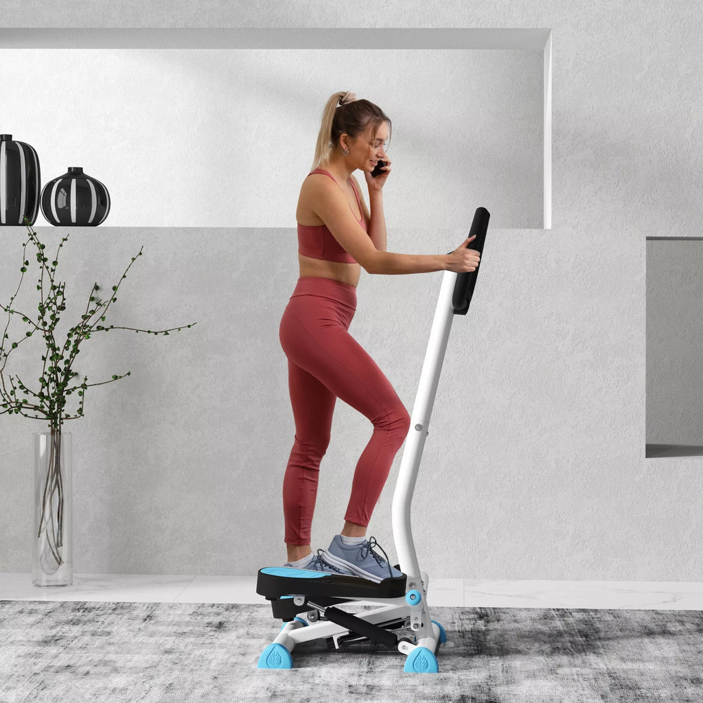 Steperis su rankena, iki 100 kg, mėlynas/juodas