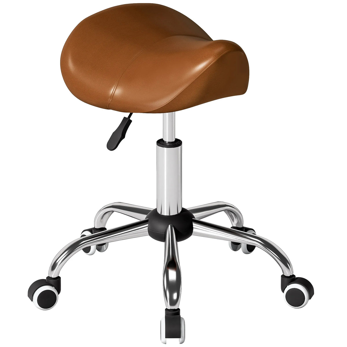 Taburetė su ratukais, reguliuojamo aukščio 49–61 cm, ruda