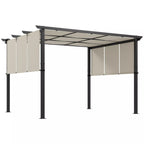 Markizė nuo saulės. Pergola, atspari oro sąlygoms, su tvirtinimo detalėmis, 3 x 3,5 m, smėlio spalvos