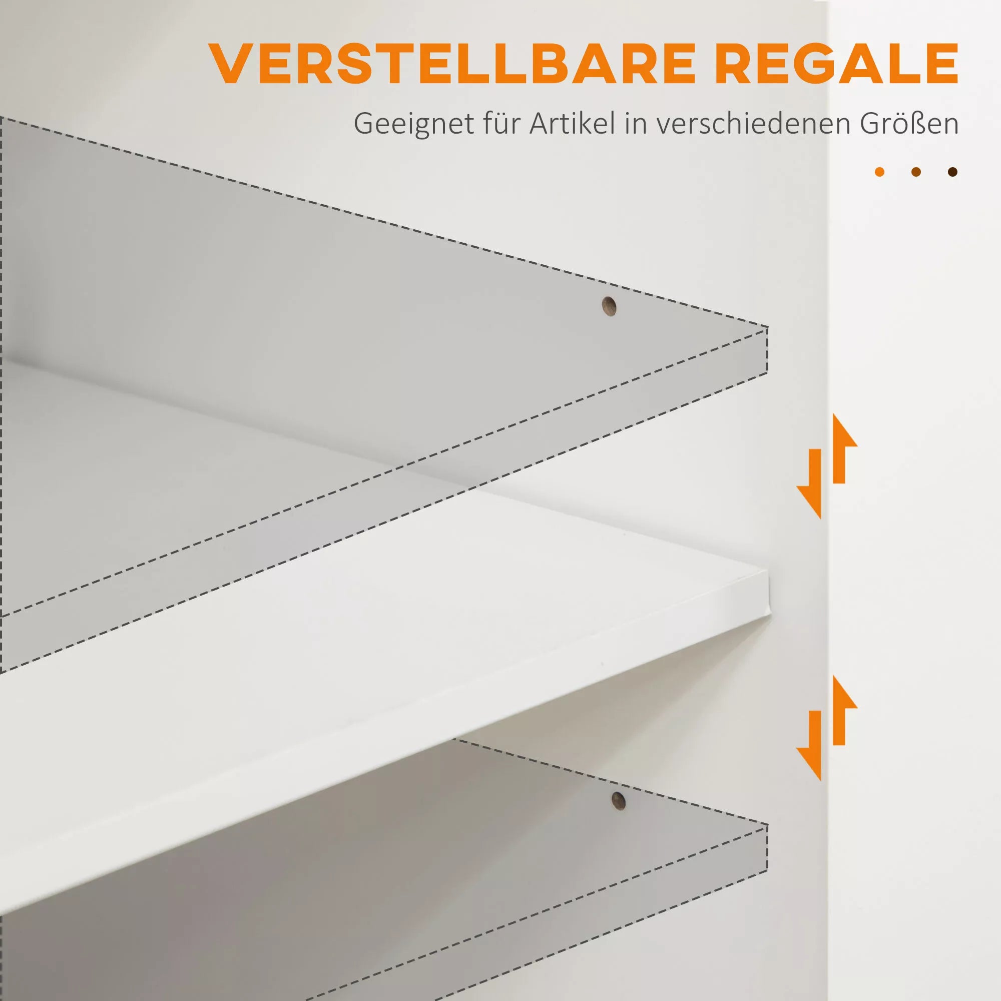 Vežimėlio informacinė grafika apie reguliuojamas lentynas