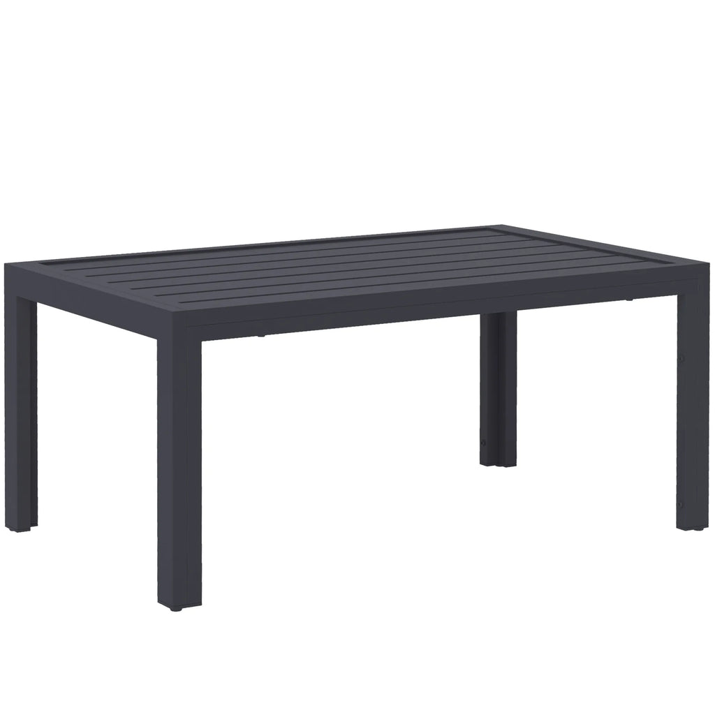 Pagalbinis stalas Balkono stalas iš plieno Stačiakampis kavos stalas Atsparus atmosferos poveikiui Sodo stalas 101,5x61x46 cm Pilkos spalvos