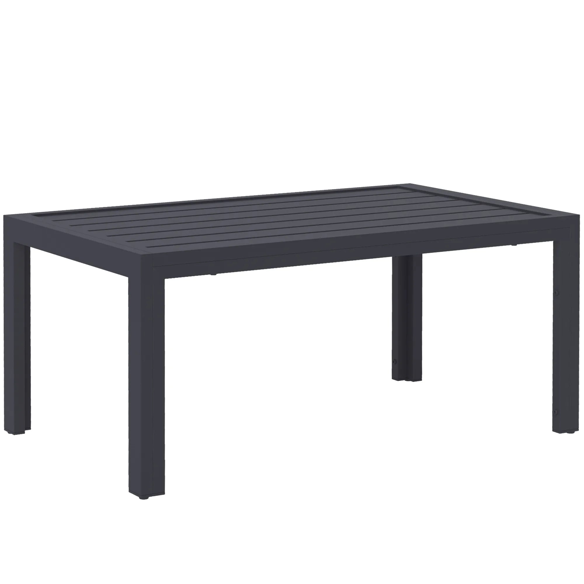 Pagalbinis stalas Balkono stalas iš plieno Stačiakampis kavos stalas Atsparus atmosferos poveikiui Sodo stalas 101,5x61x46 cm Pilkos spalvos