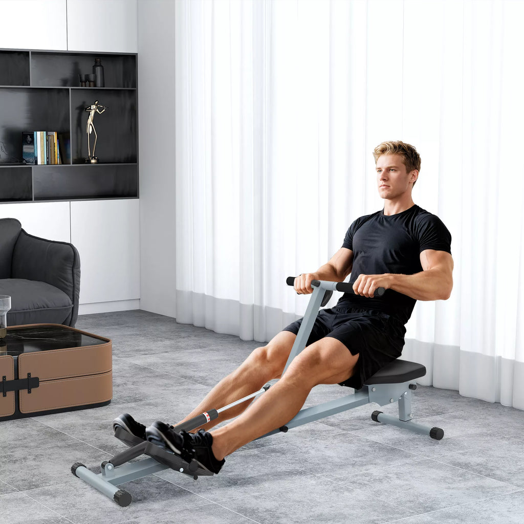 Iklaujamasis irklavimo treniruoklis su LCD ekranu, iki 100 kg, pilkas