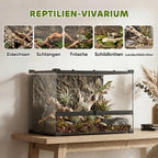 Terariumas ropliams stiklinis su fonu 48 l, juodas