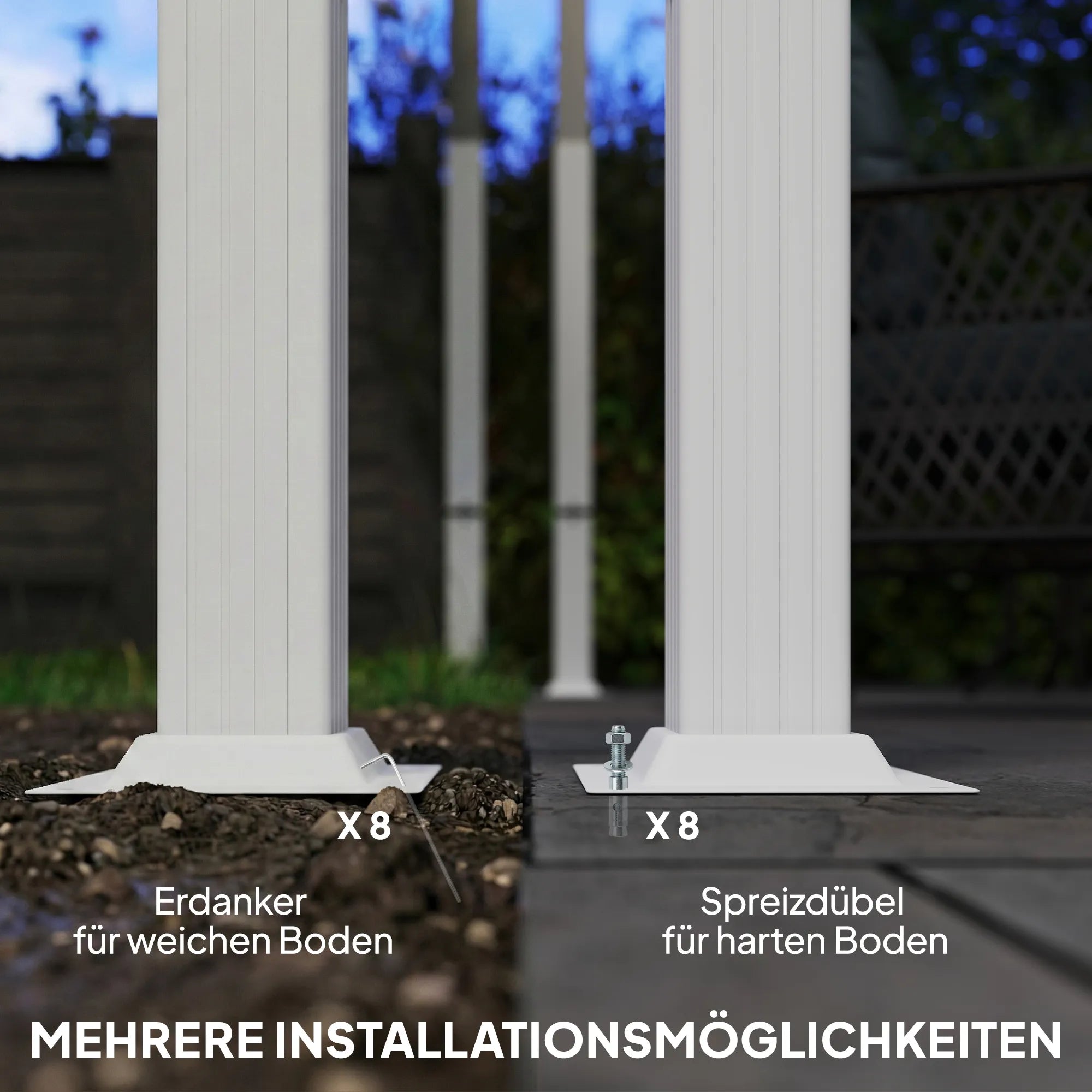 Terasos pergola su slankiojančiu stogu – 3 × 4 m, smėlio spalvos, šviesi