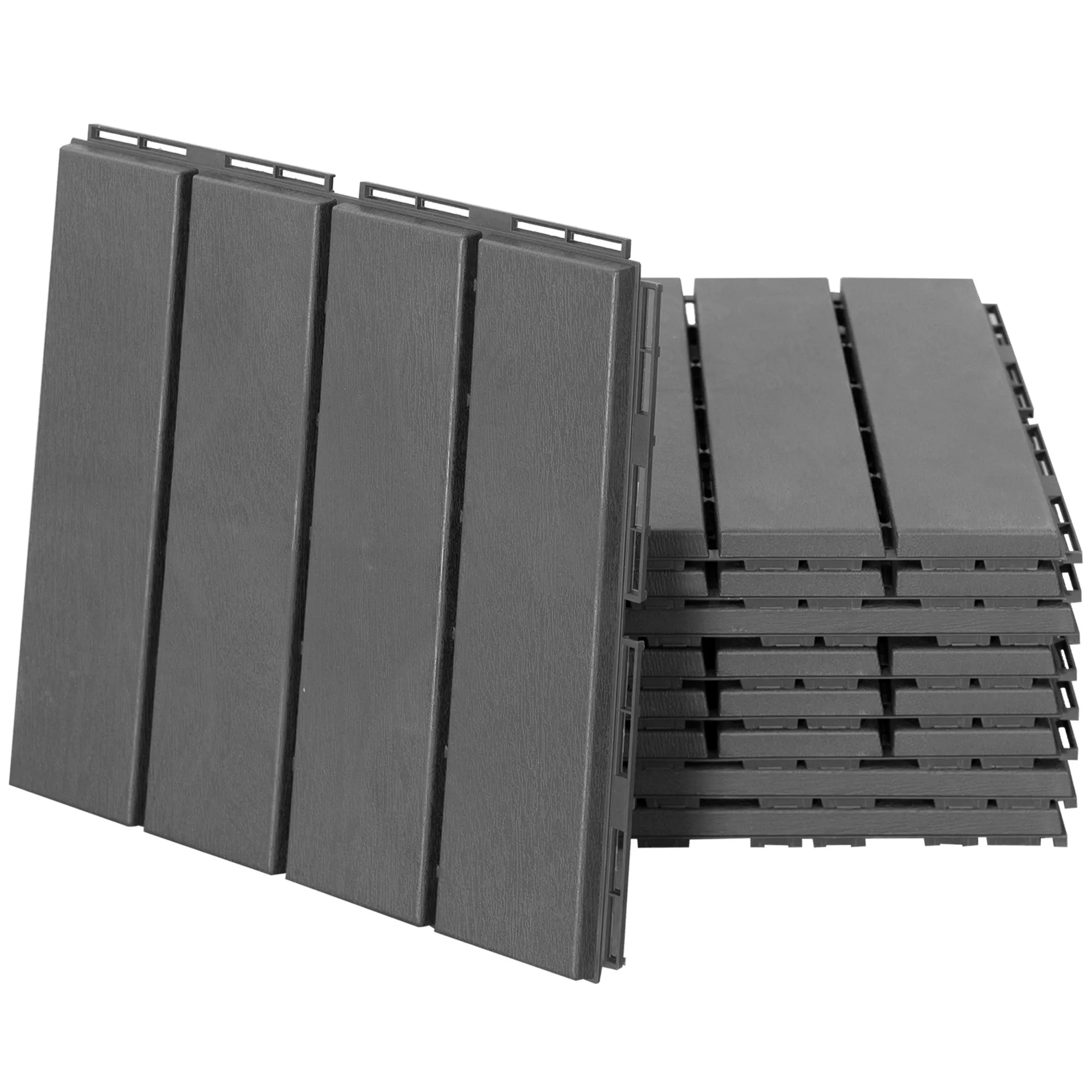 Terastos balkono plytelės su click sistema 30x30 cm 9 vnt. 0,81 kv. m juodos