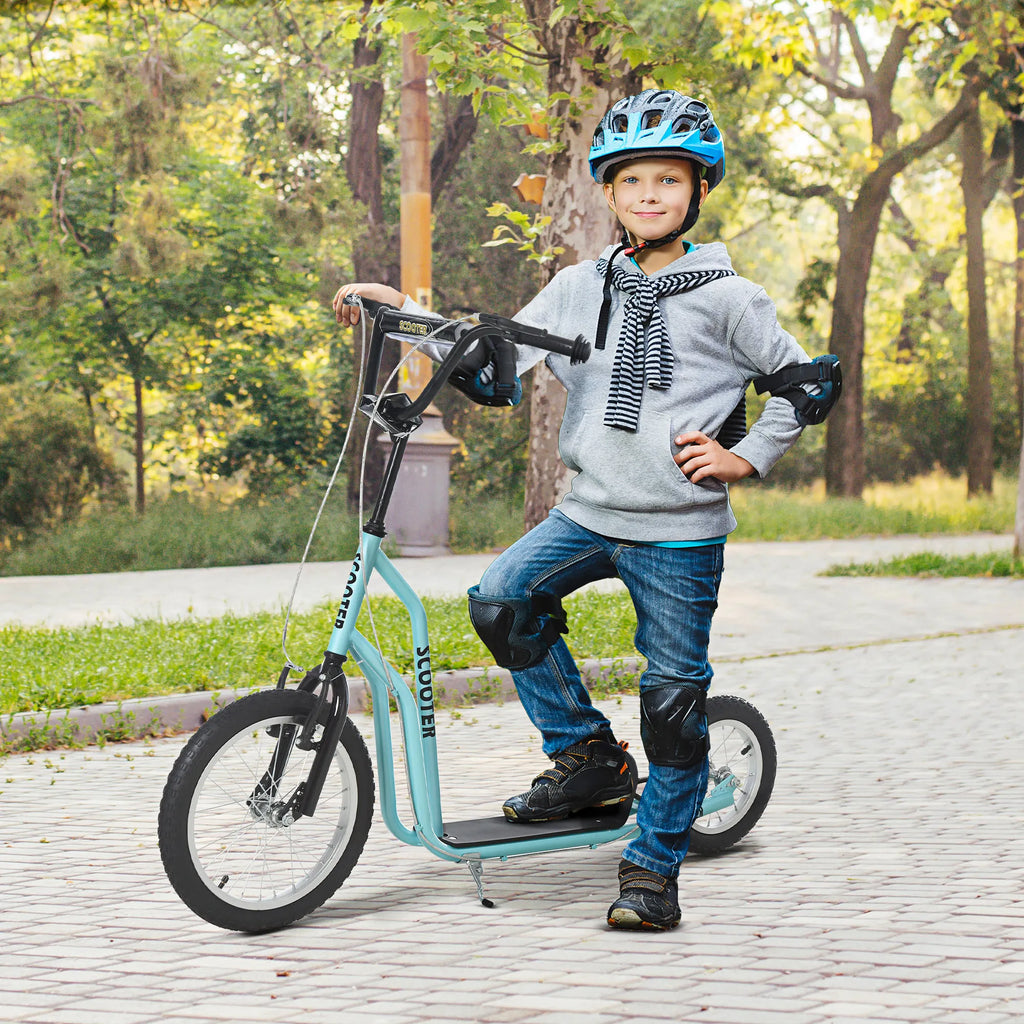 Vaikų paspirtukas nuo 5 metų Scooter Tretroller Cityroller Vaikų paspirtukas Kickboard su pneumatinėmis padangomis 16/12 colių Mėlynas 135 x 58 x 88-94 cm
