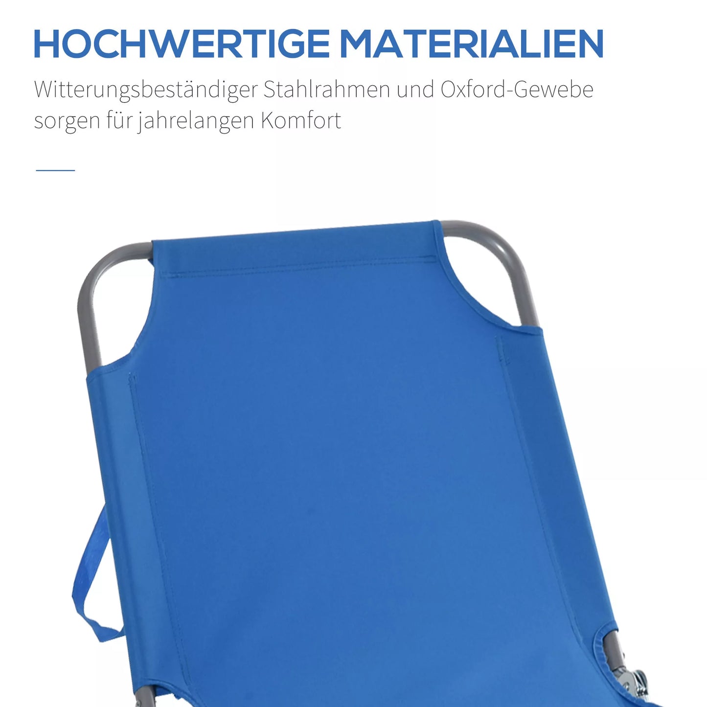 Sulankstomas gultas, reguliuojamas atlošas, nerūdijantis metalinis rėmas, 187 x 55 x 24, mėlynas