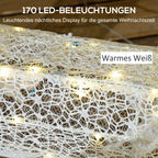 LED kalėdinė dekoracija, šviečiantis elnias su rogėmis, 170 lempučių, 50 x 29 x 42 cm