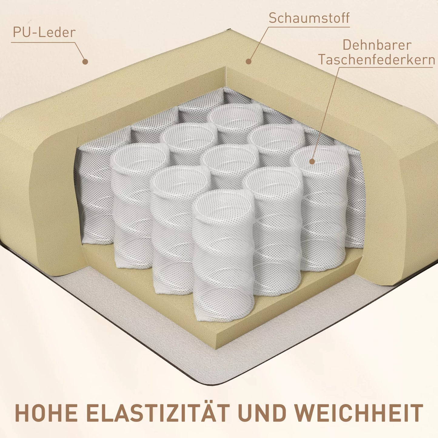 Masažinis krėslas, relaksinis krėslas, atlošimo funkcija, 8 vibracijos taškai, su nuotolinio valdymo pulteliu, Creme