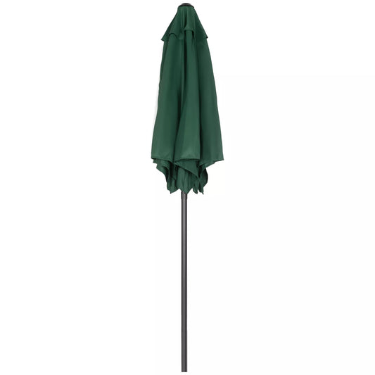 Žalias šešiakampis skėtis nuo saulės Ø196 cm, tinkamas balkonui, sodui, paplūdimiui