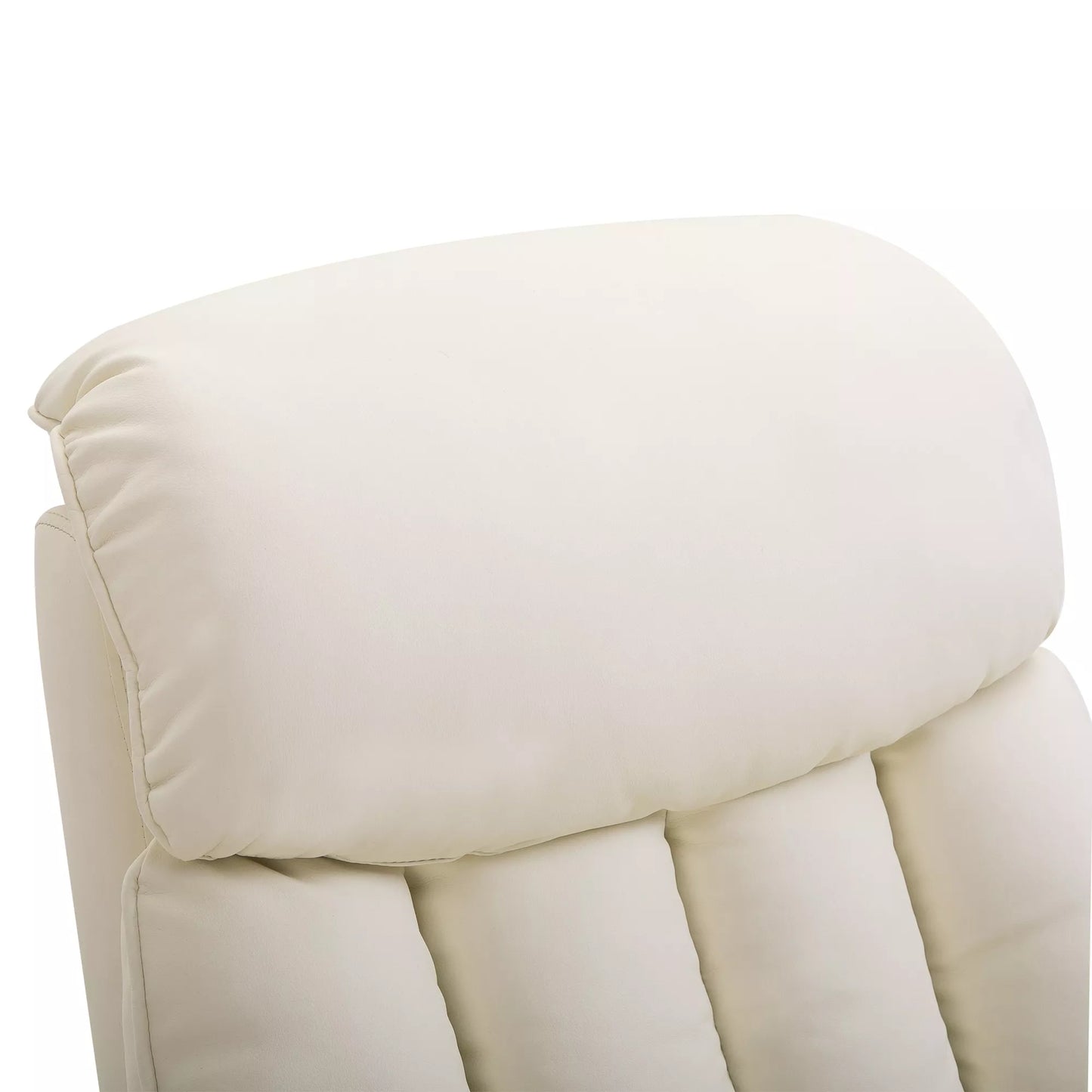 Elektrinis relaksacinis fotelis su pakėlimo funkcija, gulėjimo funkcija, TV fotelis su kojų atrama, šonine kišene, nuotolinio valdymo pulteliu, svetainei, iki 150 kg, dirbtinė oda, smėlio spalvos