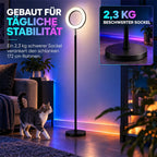 Toršeras, 42 W LED, 3 spalvų temperatūros, reguliuojama žiedo formos galvutė, juodas