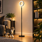 Toršeras, 42 W LED, 3 spalvų temperatūros, reguliuojama žiedo formos galvutė, juodas