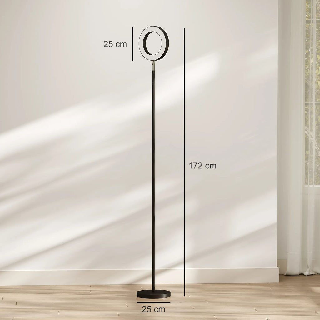 Toršeras, 42 W LED, 3 spalvų temperatūros, reguliuojama žiedo formos galvutė, juodas