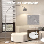 Toršeras arkos formos su marmuriniu pagrindu, 167 cm, sidabrinis