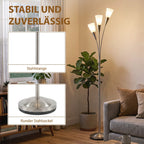 Toršeras su kojiniu jungikliu, 3 × E14 lizdai, 40 W, sidabrinis