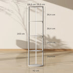 Lentynos matmenų schema: 163 cm aukštis, 42x29,5 cm pagrindas